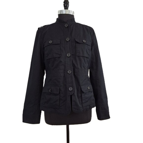 Vintage Womens Utility Military Cargo Jacket Sz L Unisex Cotton Casual Gorpcore - Picture 2 of 13